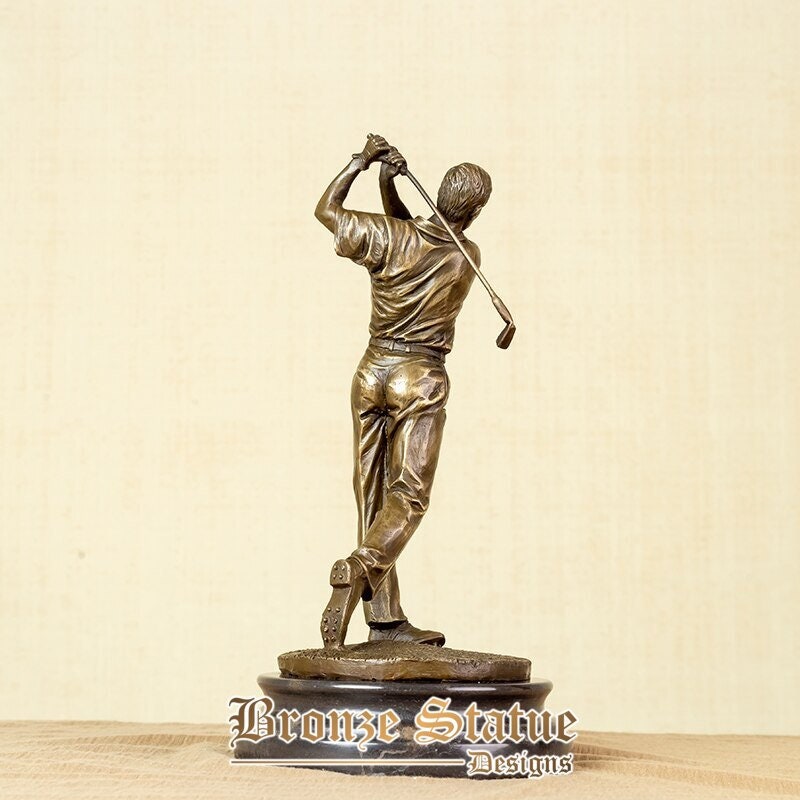 Bronze-Golf-Mann-Statue, Sportmann, der Golf spielt, Bronze-Skulptur, moderne Kunst, Golfspieler, Bronze-Handwerksfigur für Wohnkultur, Ornament