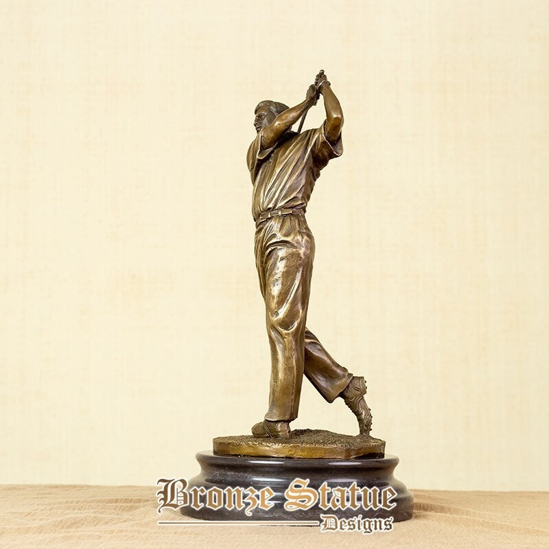 Bronze estátua de homem de golfe esporte masculino jogando golfe escultura de bronze arte moderna golfista artesanato em bronze para ornamento de decoração para casa