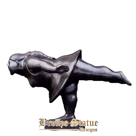 Bronze fat lady yoga sculpture bronze statue abstract fat lady figurines ornament office hotel home modern art decor