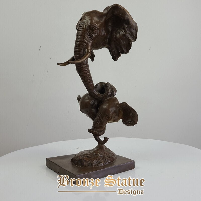 Bronze elephant sculpture elephant head statue bronze animal sculpture modern art wildlife ornament home office decor crafts