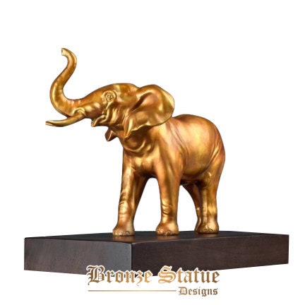 Bronze elephant statue elephant bronze sculpture african elephant statues with wooden base for home decoration ornament crafts