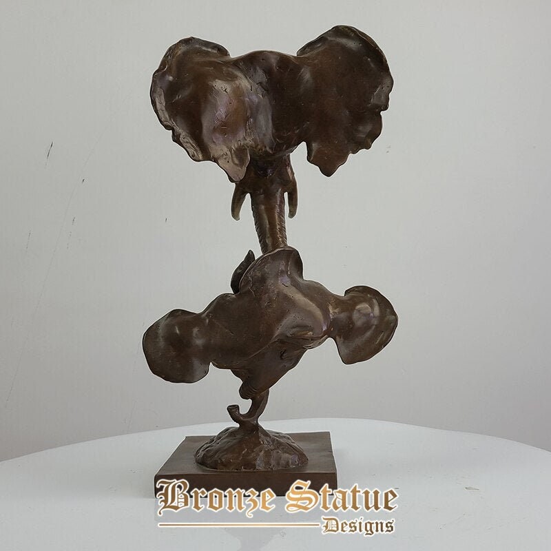 Bronze elephant sculpture elephant head statue bronze animal sculpture modern art wildlife ornament home office decor crafts