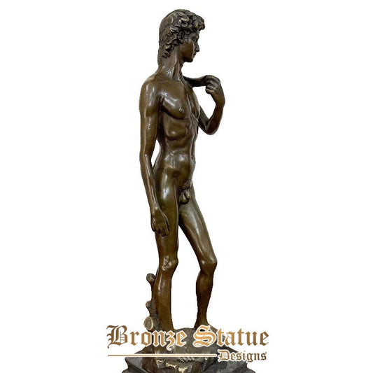Scultura in bronzo davide statua in bronzo mitologico david di michelangelo vero artigianato d'arte in bronzo per la collezione di decorazioni per l'home office