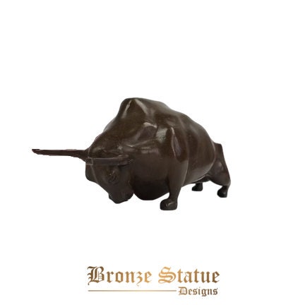 8in | 22cm | big wall street bronze bull ox statue zodiac animal cattle statue bronze bull sculpture art home office decor ornament
