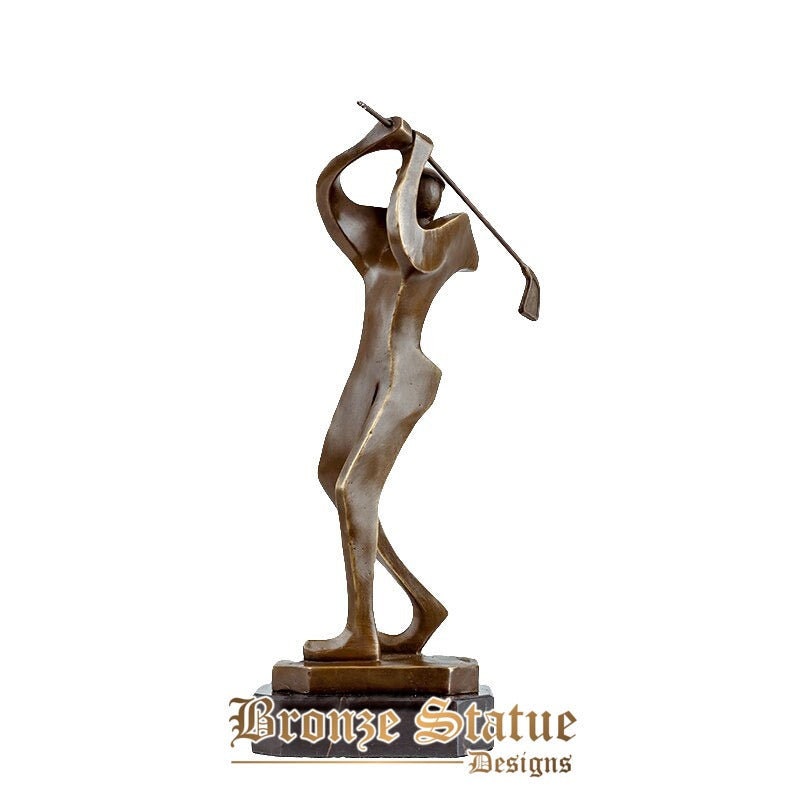 Abstract golfer sculpture bronze golfing statue modern art bronze modern and elegant golf statues for home decor ornament gifts