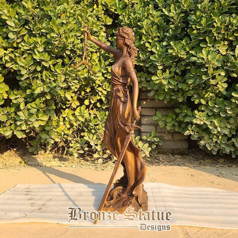 27in | 69cm | lady justice bronze sculpture greek roman goddess of justice sculpture bronze mythology statue artwork home decor ornament