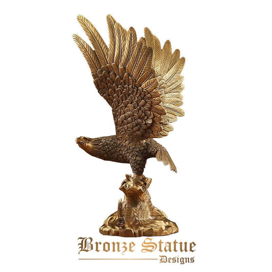 22 Zoll | 58cm | Bronze-Adler-Statue Bronze-Adler-Skulptur Fliegender Adler-Tier-Bronze-Kunstfigur für Heimdekoration, große Verzierungsgeschenke