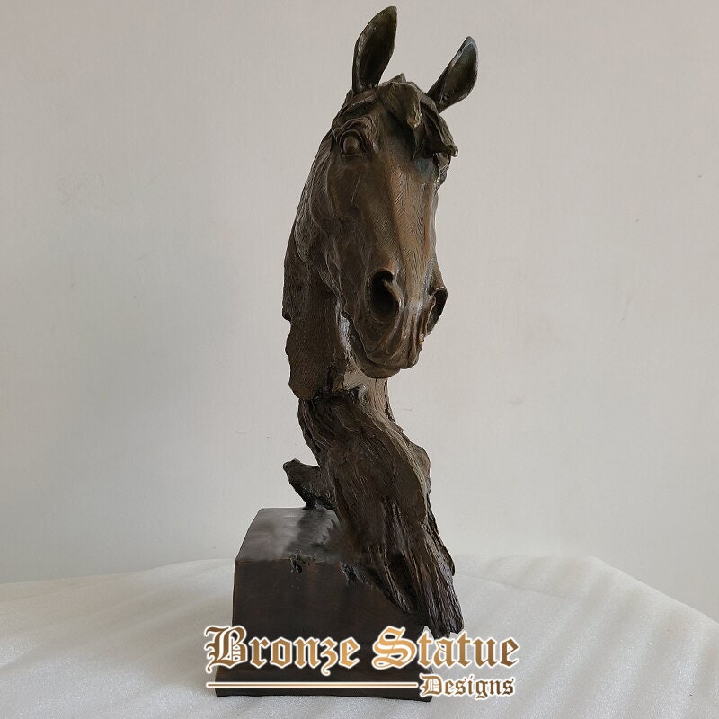 15in | 38cm | bronze horse head sculpture antique bronze horse statue for home office decoration bronze ornament crafts