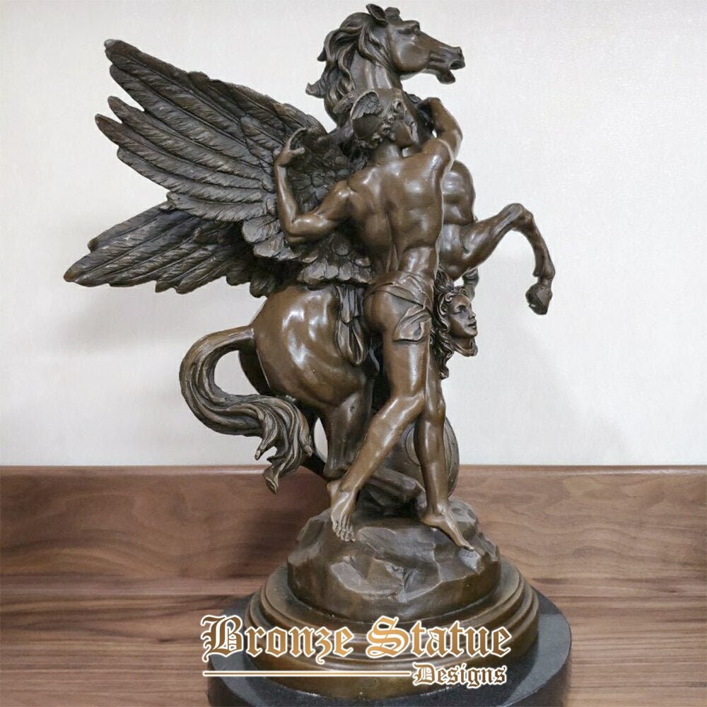 17in | 45cm | bronze perseus sculpture antique bronze statue perseus holding the head of medusa greek figurine art crafts for home decor