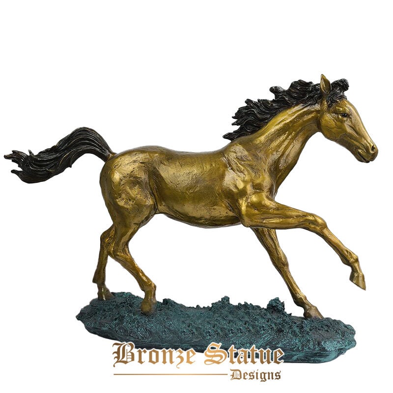 23in | 58cm | bronze horse sculpture bronze horse statue animal sculptures bronze finish statue with base for garden home office decor