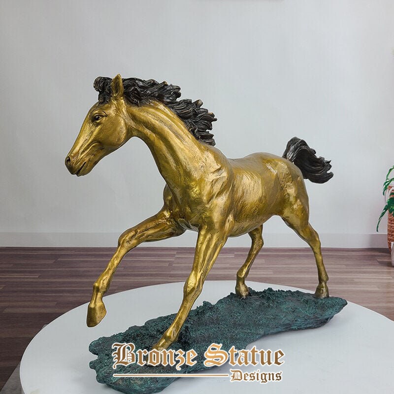 23in | 58cm | bronze horse sculpture bronze horse statue animal sculptures bronze finish statue with base for garden home office decor