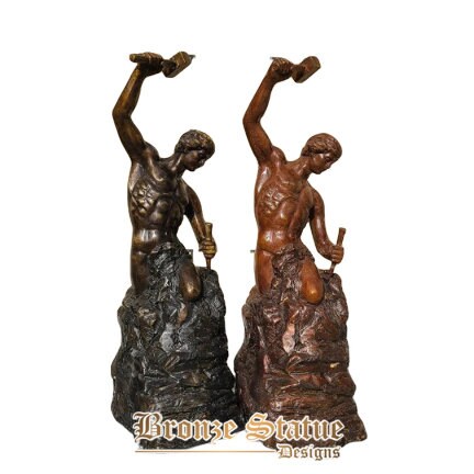 18in | 47cm | bronze statues self made man by rodin bronze sculpture self-sculpting statue modern art figurines home office decor