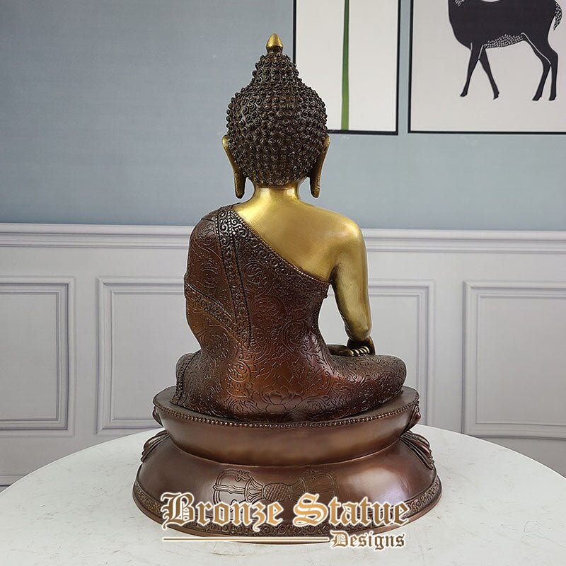 17in | 43 cm | statue di buddha in bronzo collezione di sculture buddiste in bronzo cast artigianato buddismo tibetano figurine decorazione di interni ornamento