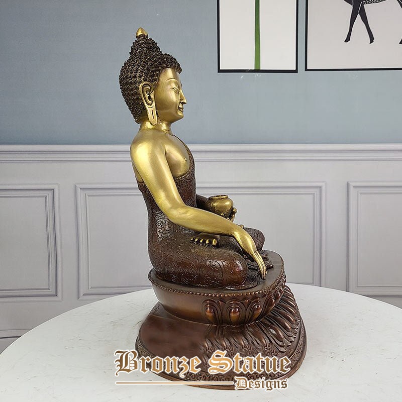 17in | 43cm | Estátuas de buda de bronze coleção de escultura budista de bronze artesanato fundido budismo tibetano estatueta ornamento de decoração interna