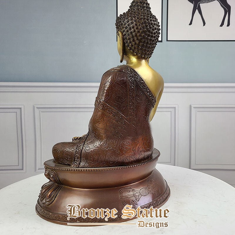 17in | 43cm | Estátuas de buda de bronze coleção de escultura budista de bronze artesanato fundido budismo tibetano estatueta ornamento de decoração interna