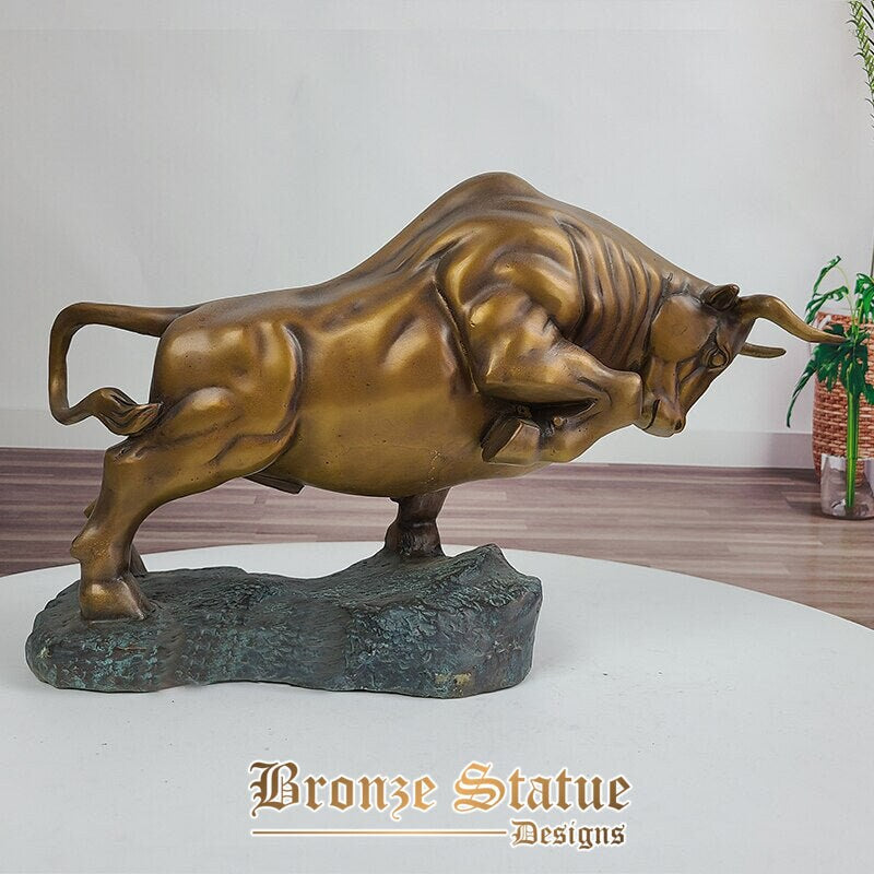 16in | 41 cm | Scultura Di Toro In Bronzo Wall Street Statua Di Toro Feroce In Bronzo Scultura Di Animali Per La Decorazione Di Home Office Ornamenti Artigianali