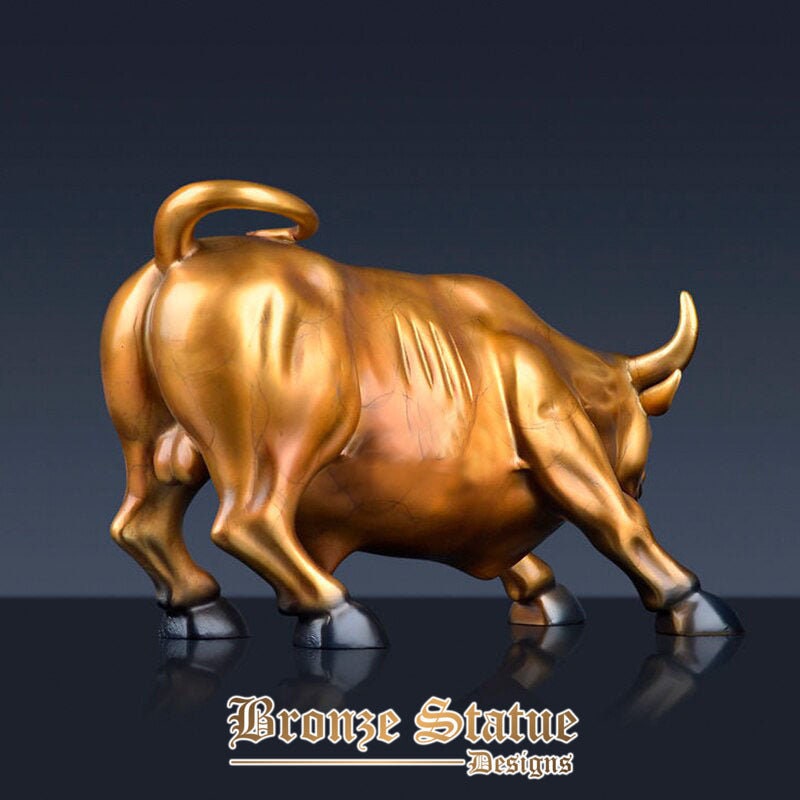 Wall street bronze bull statue wall street charging bull sculpture bronze cast bull statues for home office decoration gift craf