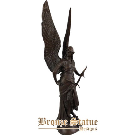 30 polegadas | 76cm | Bronze deusa grega de atena escultura estátua de guerreiro arte clássica estátua de anjo de bronze para decoração de casa ornamento artesanato