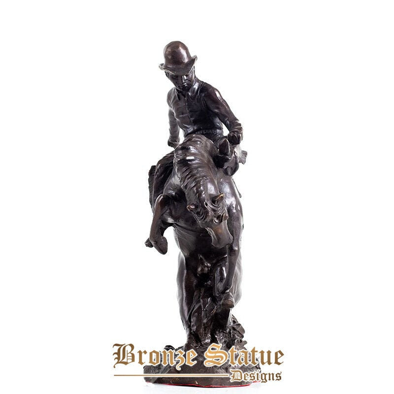 16in | 41cm | bronze horse statue bronze frederic remington rearing horse sculpture art statues for home office decoration crafts