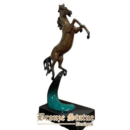 17in | 43cm | tang dynasty horse cast statue bronze tang dynasty horse sculpture war-horse for home hotel decor ornament antique crafts
