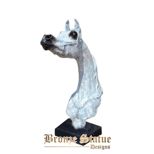 15in | 38cm | bronze horse head statue bust horse bronze sculpture modern art arabian horse bust statue for home hotel decor bronze crafts
