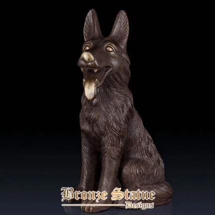 11in | 28cm | bronze dog sculpture and statue animal bronze statues ornament handmade lost wax bronze dog statue for home decor artwork