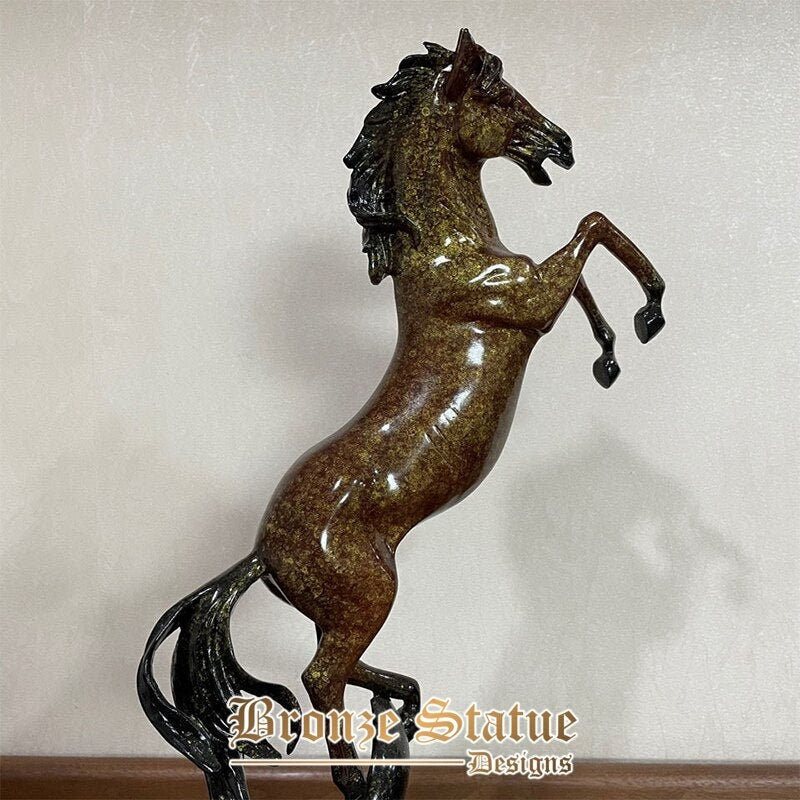 17in | 43cm | tang dynasty horse cast statue bronze tang dynasty horse sculpture war-horse for home hotel decor ornament antique crafts