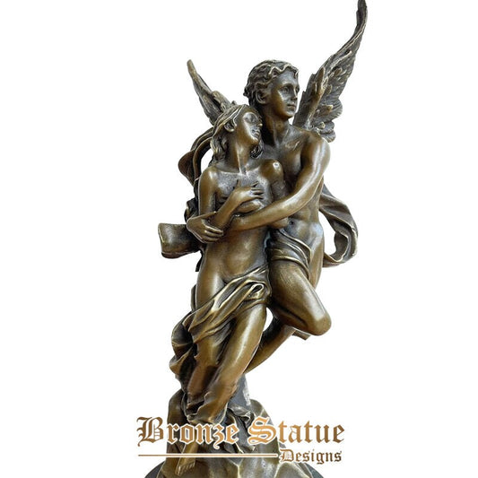 13in | 35cm | Escultura de bronze cupido e psique clássica famosa estátua de bronze cupido e estátua de psique para ornamento de decoração de hotel doméstico