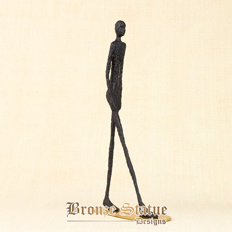 44cm giacometti's walking man sculpture antique metal standing man statue for home decor famous collection art crafts