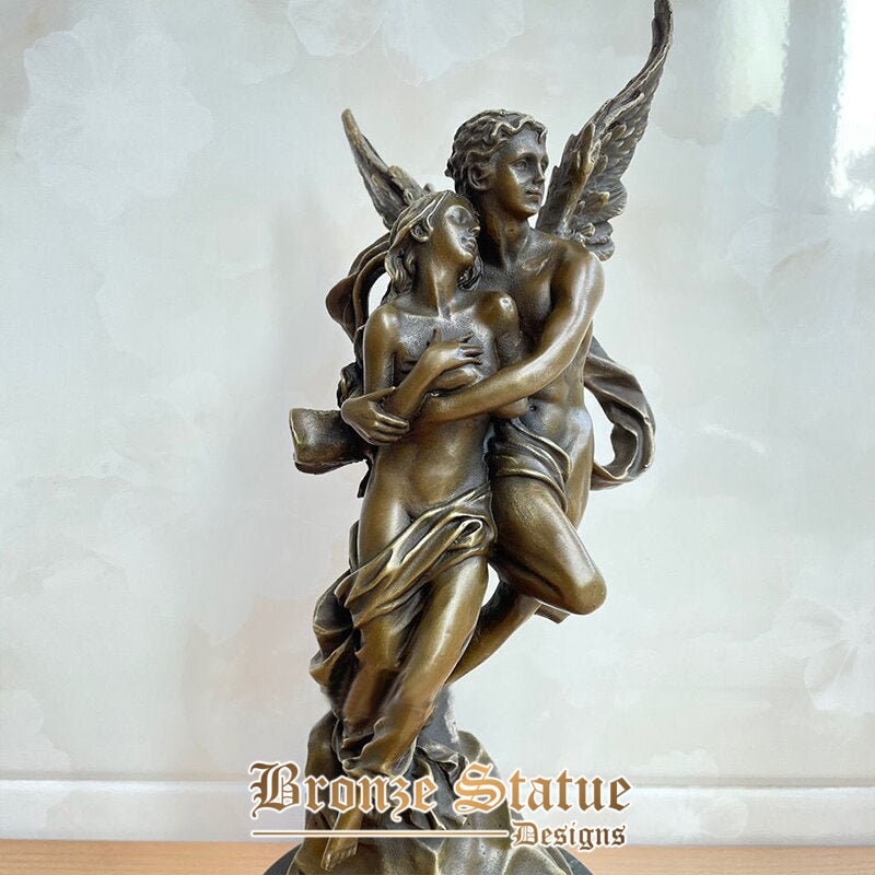 13in | 35 cm | scultura in bronzo di cupido e psiche classica famosa statua in bronzo di cupido e psiche per l'ornamento dell'arredamento dell'hotel di casa