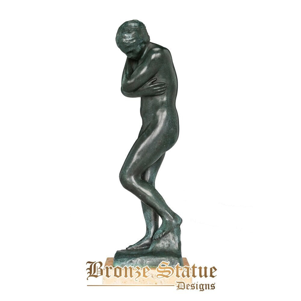 Famous rodin sculpture eve statue bronze reproduction collector collectible vintage female figurine artwork