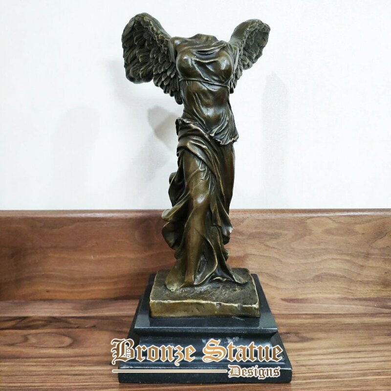 Large greek winged victory goddess statue sculpture replica bronze famous antique collectible figurine art home decor