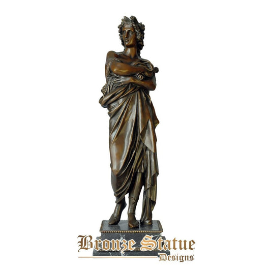 Grande estátua de david bronze famosa escultura clássica de cobre estatueta colecionáveis ​​prateleira interna decoração de exibição