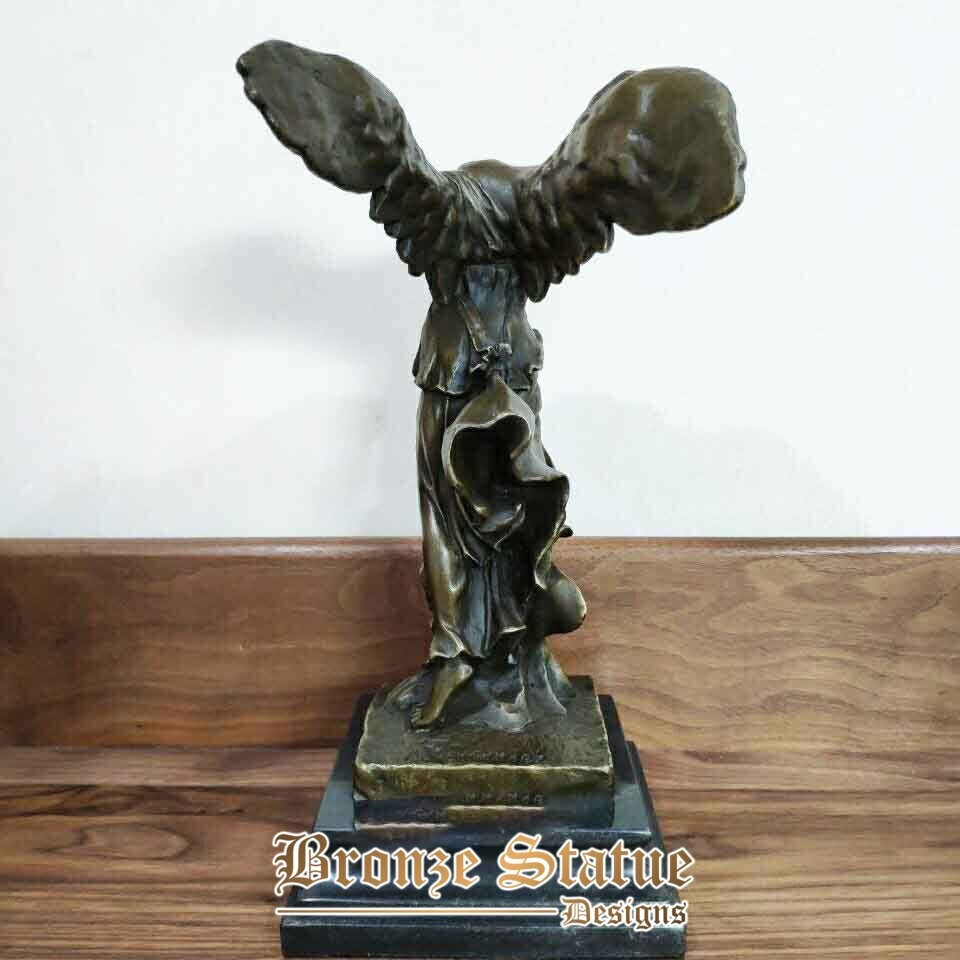 Medium greek winged victory goddess statue sculpture replica bronze famous antique collectible figurine art home decor