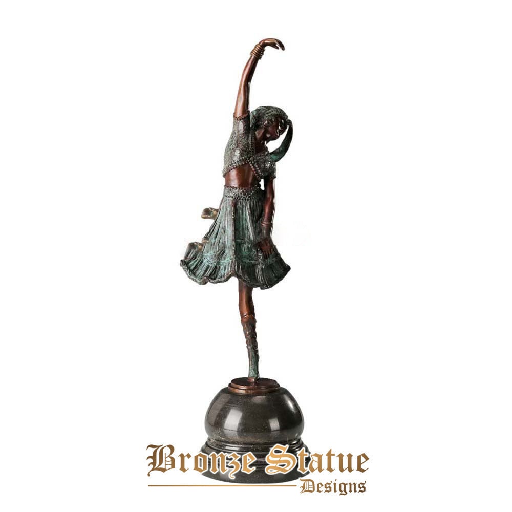 Modern girl skirt dance bronze statue sculpture female dancer figurine art girl room decor and gift large