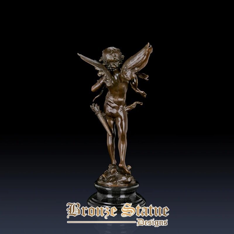Large cupid statue bronze greek mythology love god eros sculpture mythical classical figurine vintage art wedding gifts