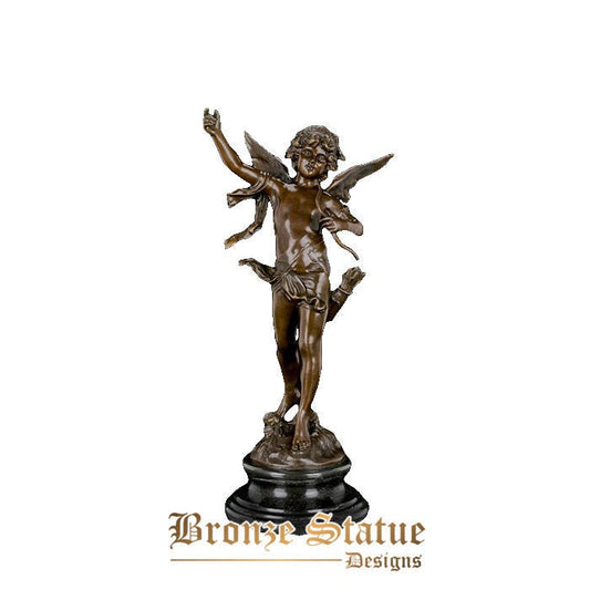 Grande statua di cupido bronzo mitologia greca amore dio eros scultura mitica classica statuetta vintage arte regali di nozze