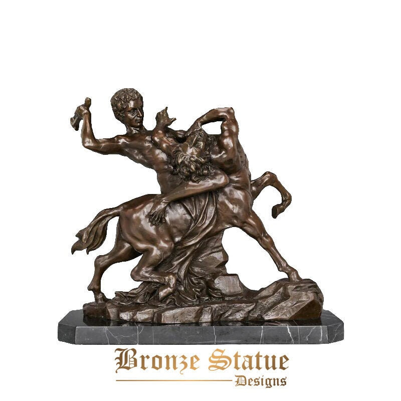 Ercole in lotta con la statua del centauro nessus di Giambologna replica in bronzo famoso dio greco scultura arte grande arredamento di classe