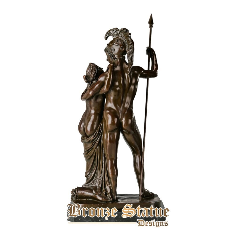 Escultura de bronze grega deusa da beleza venus e deus da guerra ares estátua antiga arte do amor villa decoração para casa ornamento grande