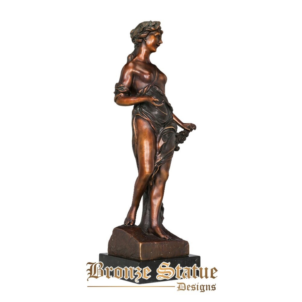 Graziosa scultura occidentale della donna mezza nuda statua scultura femminile sexy figurine decorazioni per la casa accessori in bronzo e opere d'arte verdi