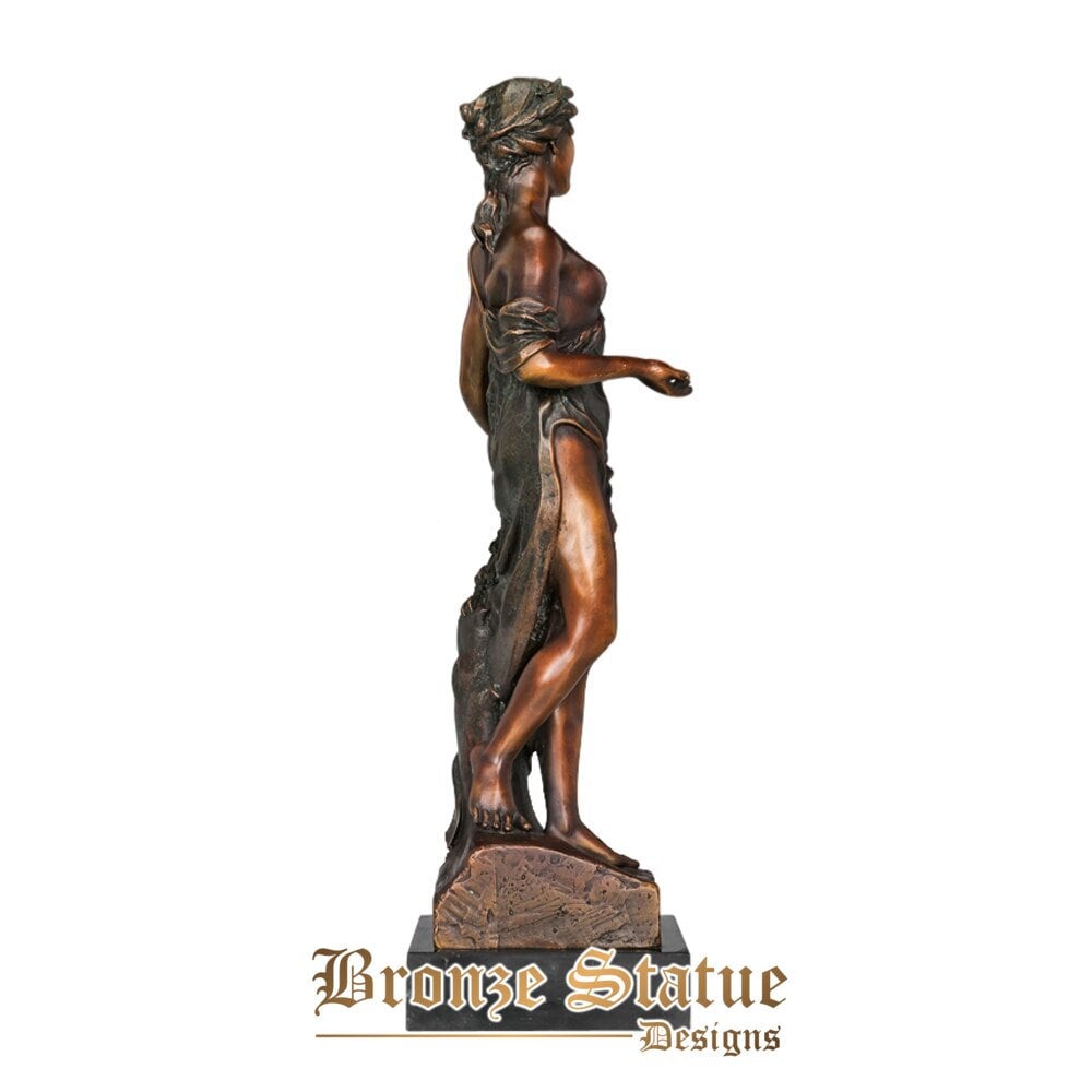 Graziosa scultura occidentale della donna mezza nuda statua scultura femminile sexy figurine decorazioni per la casa accessori in bronzo e opere d'arte verdi