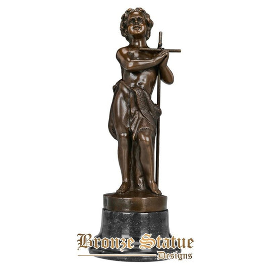 Christliche Saint John Bronzestatue religiöse Teen Boy Skulptur antikes Sammlerstück geehrte Kunst Wohnkultur
