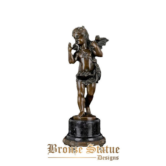 Cherub Statue Engel Skulptur heiße Bronzeguss Western antike Kunst wunderschöne Jungenzimmer Dekoration Ornament
