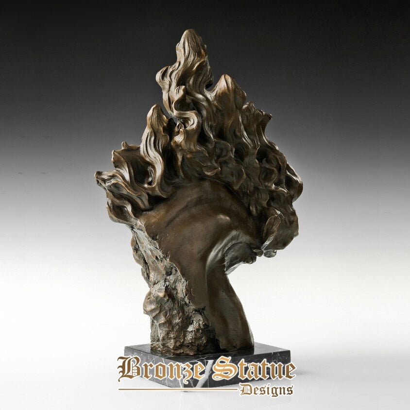 Grande bronzo testa di cavallo scultura busto animale statua moderna figurine arte splendida scrivania tavolo libreria arredamento regalo