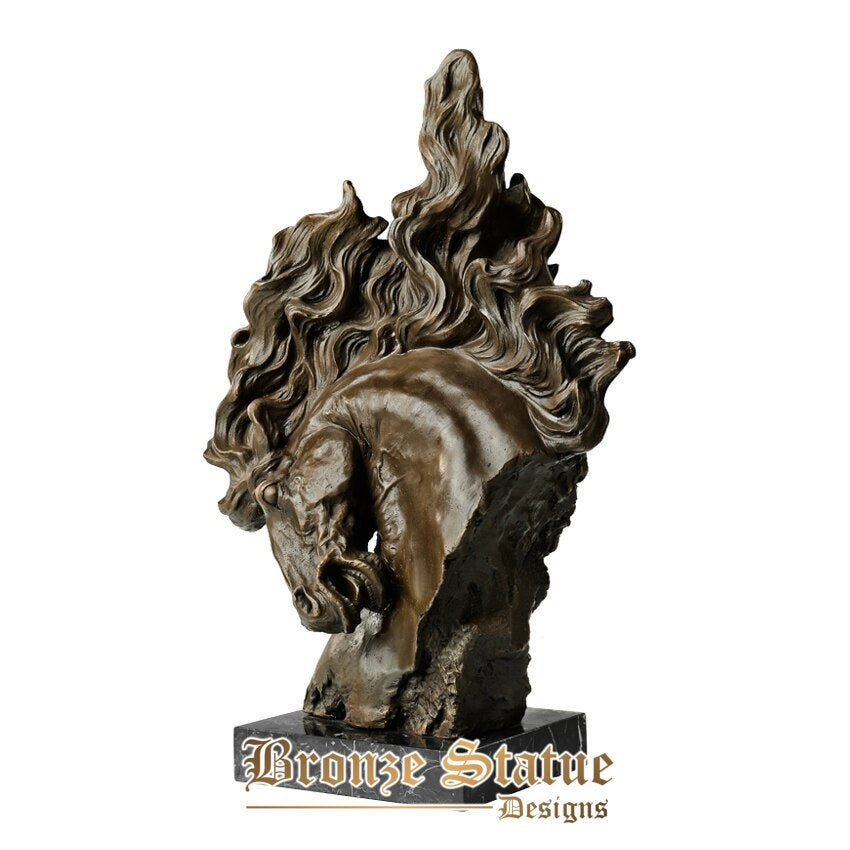 Medium bronze horse head sculpture animal bust statue modern figurine art gorgeous office table bookcase decor gift