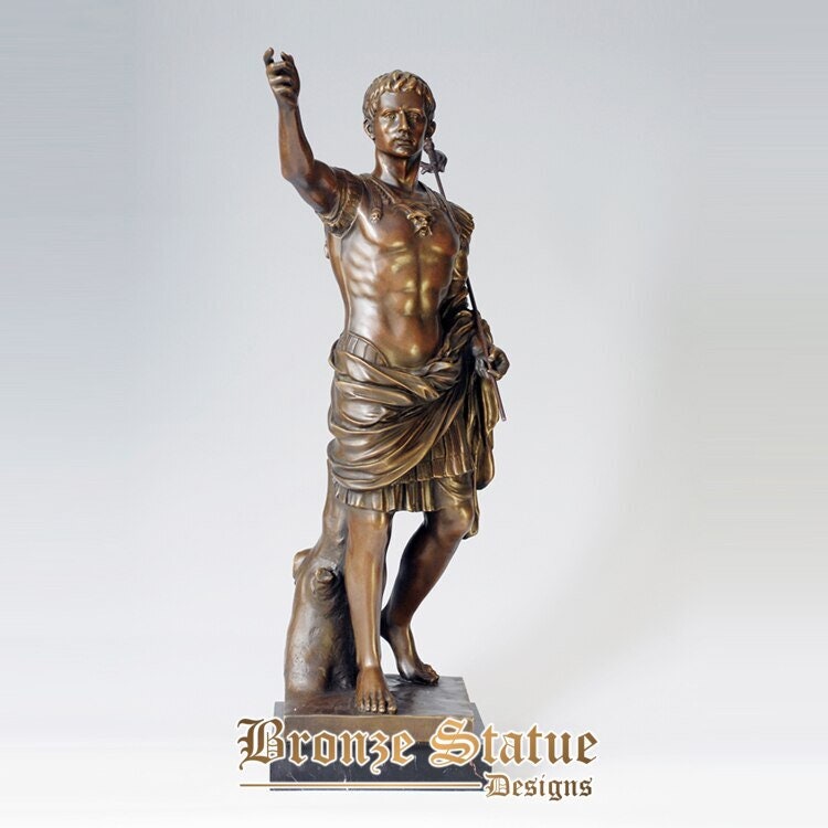 Bronze roman emperor octavian augustus statue famous man sculpture art hot casting indoor decor gifts large