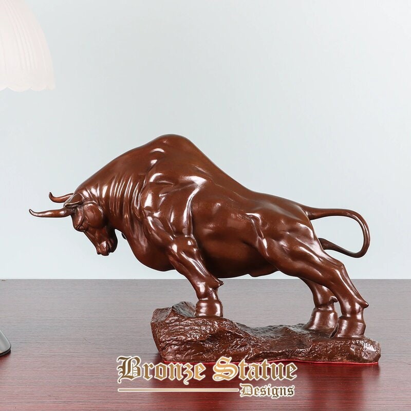 Statua di toro in bronzo scultura moderna animale figurine arte casa ufficio decorazione regali