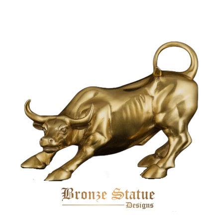 Grande statua del toro di ricarica di Wall Street scultura in bronzo ottone famoso animale figurine arte home office arredamento regali aziendali