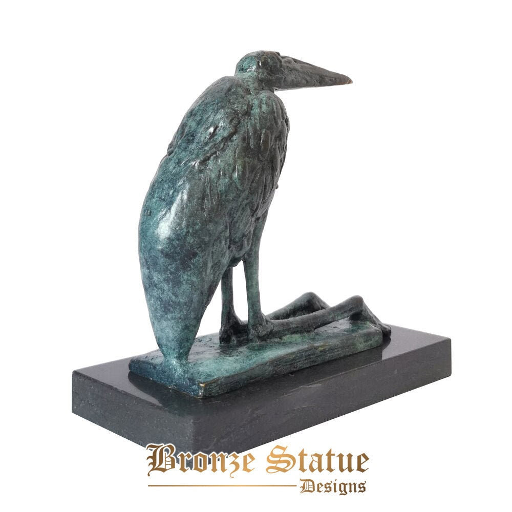 Figurina di uccello scultura bronzo verde vintage arte animale selvatico statua rame ornamenti per la casa espositore presente