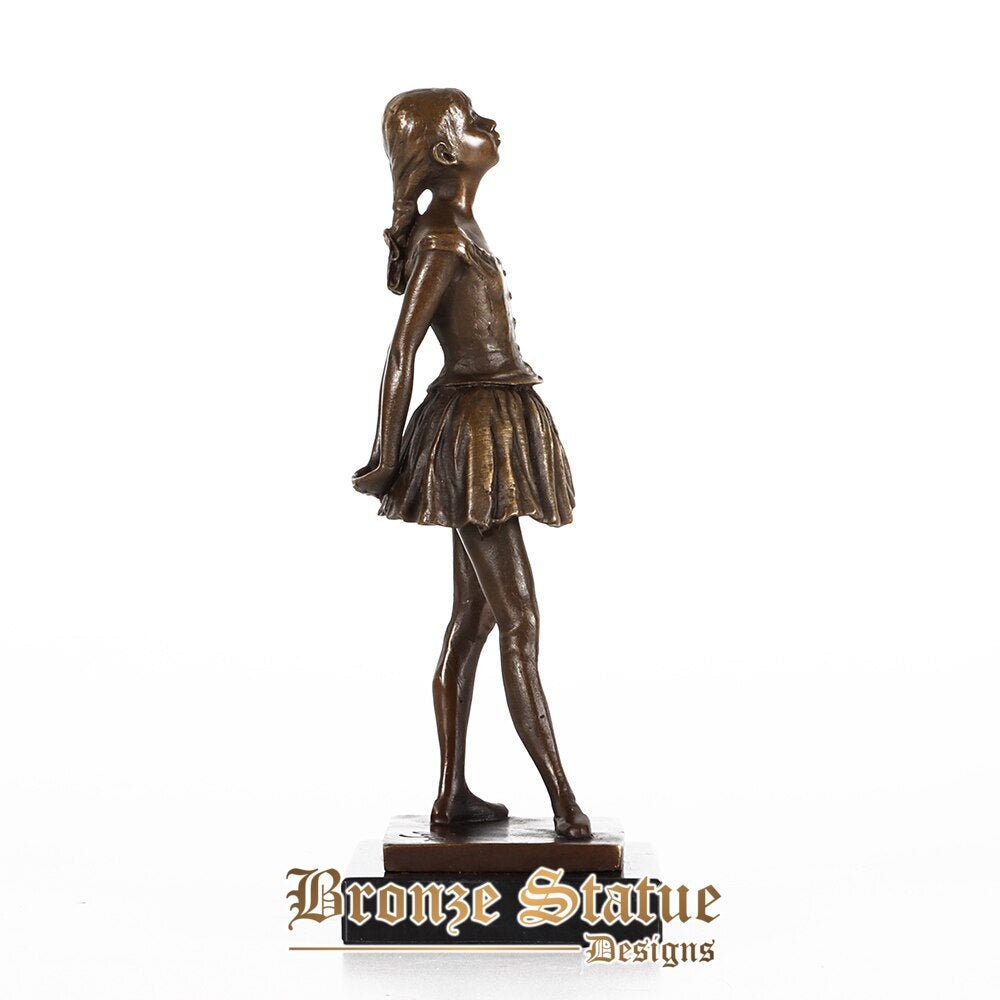 Medium size famous bronze sculpture little dancer aged fourteen by edgar degas statue replica ballerina art home decor
